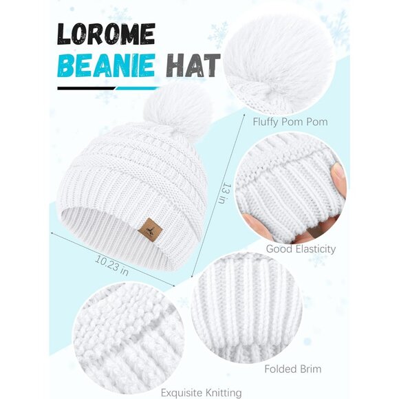 Women Wight Knit Beanie Hat, Gloves, Scarf & Ear Warmer Set - Winter - Picture 2 of 7